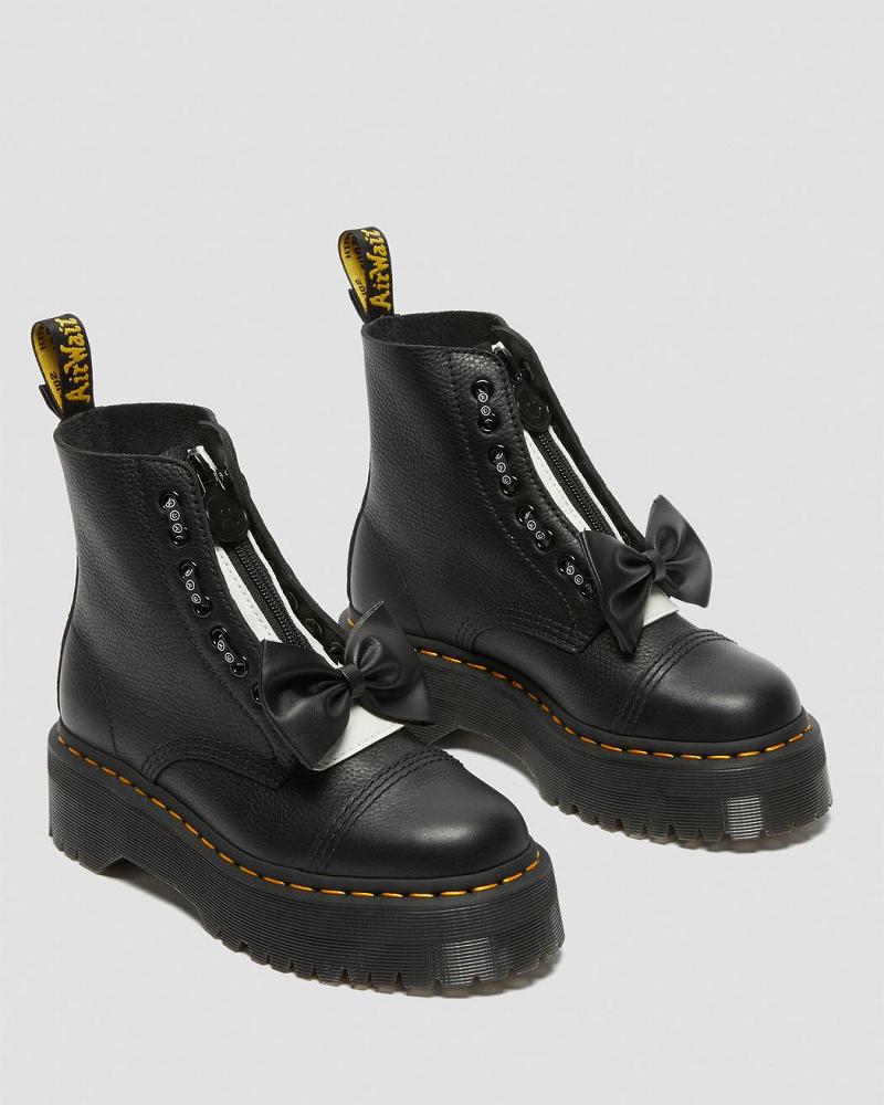 Dr Martens Sinclair Lazy Oaf Leren Platform Laarzen Dames Zwart | NL 528TCE